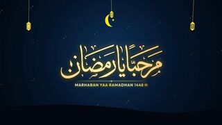 Marhaban Ya Ramadhan 1448 H Damascus Mosaic Blue - Welcoming the Blessed Holy Month