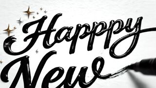 Happy New Year 2027 Calligraphy and Sparkle Animation