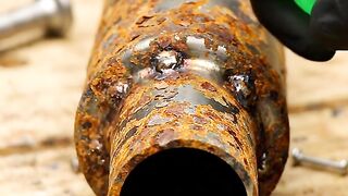 Tiny Rusty Exhaust Pipe Restoration! 🚗✨ So Satisfying!
