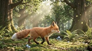 A Curious Little Fox Exploring the Enchanted Forest