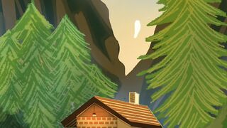 Cozy Forest Cabin at Sunset | Peaceful Fantasy Nature Animation