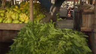 A man fight in the market indonesia
