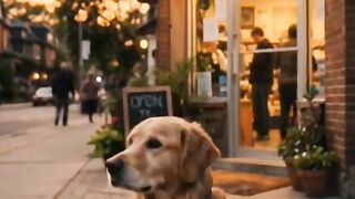 The lost dog to her owner