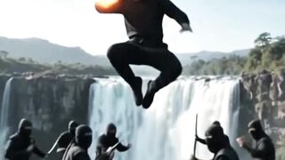 KUNG FU FIRE BENDING REAL LIFE - Pertarungan di Atas Air Terjun Pagi Hari