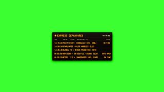 Express Departures Amber LED Board Green Screen Animation