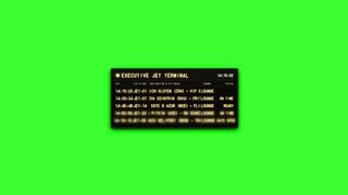 Executive Jet Terminal Flight Information Board Green Screen Animation