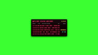 Retro Flight Status Advisory Display Animation (Green Screen)