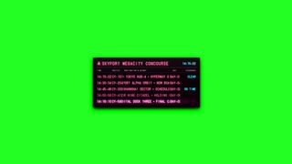 Futuristic Skyport Megacity Concourse Departure Board Loop
