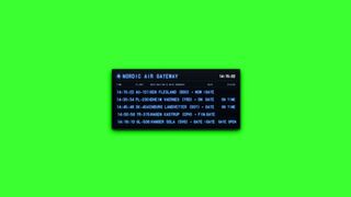 Nordic Air Gateway Airport Flight Departure Board Green Screen Animation