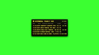 Intermodal Transit Hub Digital Departure Board Animation (Green Screen)