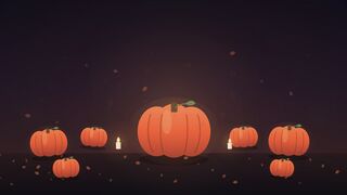Glowing Halloween Pumpkins Animation | Spooky Autumn Night Background