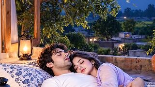Couple lying  together in bed