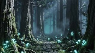 Enchanted Forest with Glowing Blue Mushrooms | Magical Fantasy Nature Animation