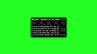 Global Timezone & Flight Radar Live Status Board Animation