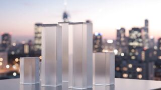 Frosted glass pillars rising up