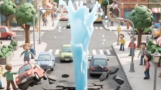 leaking pipe in the middle of town