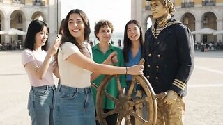 Captain Living Statue Prank | Hilarious Tourist Scare & Salute!