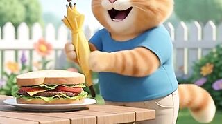 Funny Orange Cat's Burger Surprise! 🍔🐱 | Cute 3D Animation