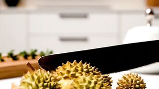 Crushing Mini Durians into Creamy Custard on Toast | Oddly Satisfying ASMR