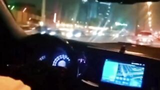 Night drive car on fast speed