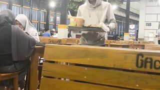 Busy Night at Mie Gacoan Restaurant - Waiter Serving Customers