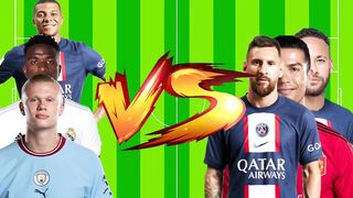 Haaland Mbappé Vinicus Jr vs Messi Ronaldo Neymar(MRN Vs HMV