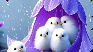 The Cutest Little Birds on a Rainy Day