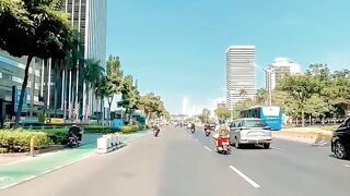 Jakarta Urban Street in Bright Sunny Day Cinematic City View
