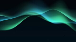 Glowing Green and Blue Abstract Waves Background