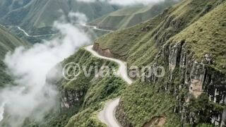 Would You Dare to Drive This Road? 😱⛰️ The Death Road in Bolivia #Shorts