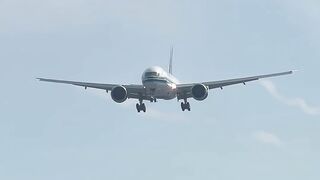 Brand-new Saudia Cargo Boeing 777F HZ-AK75 | Smooth Landing at Paine Field