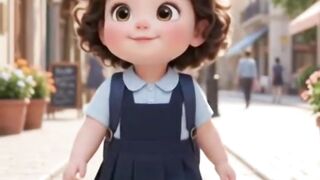 A cute little girl buys her favorite fried chiken