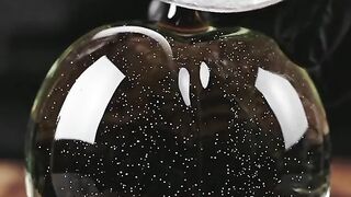 Cutting a Galaxy Glass Apple... Wait for the Sound!