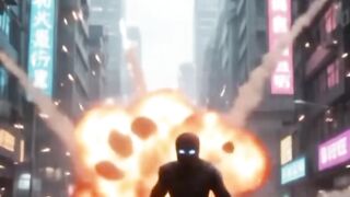 Robot vs ninja fight
