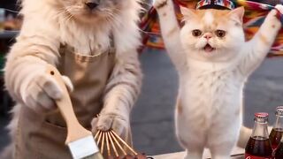 Cat Discovering Ice for the First Time! 21