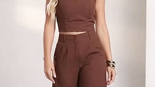 Conjunto Feminino Cropped e Calça Tijuca -