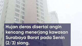 Diterjang Angin Kencang, Dua Teknisi Kaca Apartemen Terombang-ambing, Satu Tewas