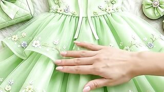 Beautiful Handmade Green Princess Dress 🌿💚