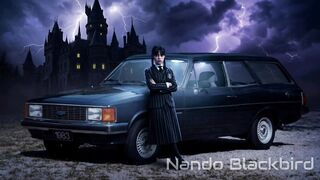 Wednesday Addams driving Chevrolet Caravan (AI video)