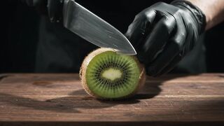 Crystal Clear Glass Kiwi Slicing ASMR 💎 2