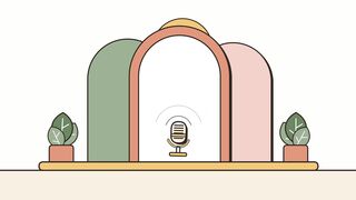 Aesthetic Studio Podcast Microphone Line Art Animation