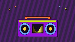 Retro Boombox Audio Equalizer Animation