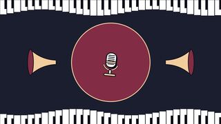 Vintage Piano Keys and Podcast Microphone Animation