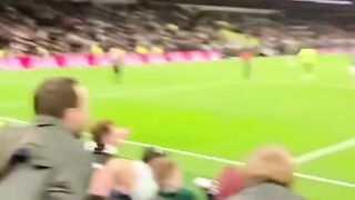 A fan kicked the goalkeeper and ran away