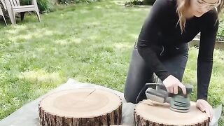 Turning Natural Tree Slices Into Beautiful Rustic Side Tables!