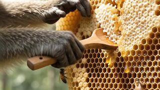 Monkey eating Honey be