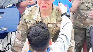 US military sad reunion moment #usashorts #usarmy #viral