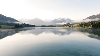 Serene Morning at the Mountain Lake