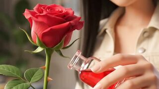 "What happens when you add just ONE drop of magic potion to a rose? 🌹✨"