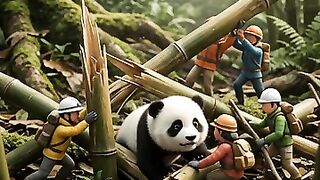 Brave Rescuers Save a Baby Panda Trapped Under Bamboo